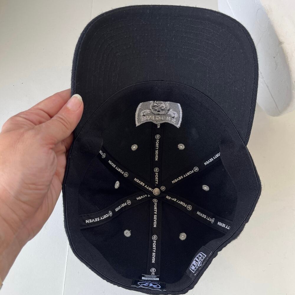 Las Vegas Raiders Ball Cap Hat One Size Black 47 Brand NFL Embroidered Logo Dad - Picture 7 of 10